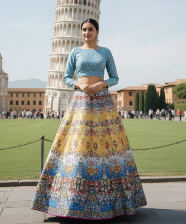 Digital Printed Lehnga.