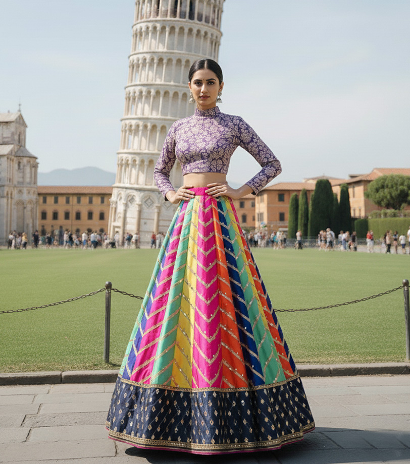 Digital Printed Lehnga.