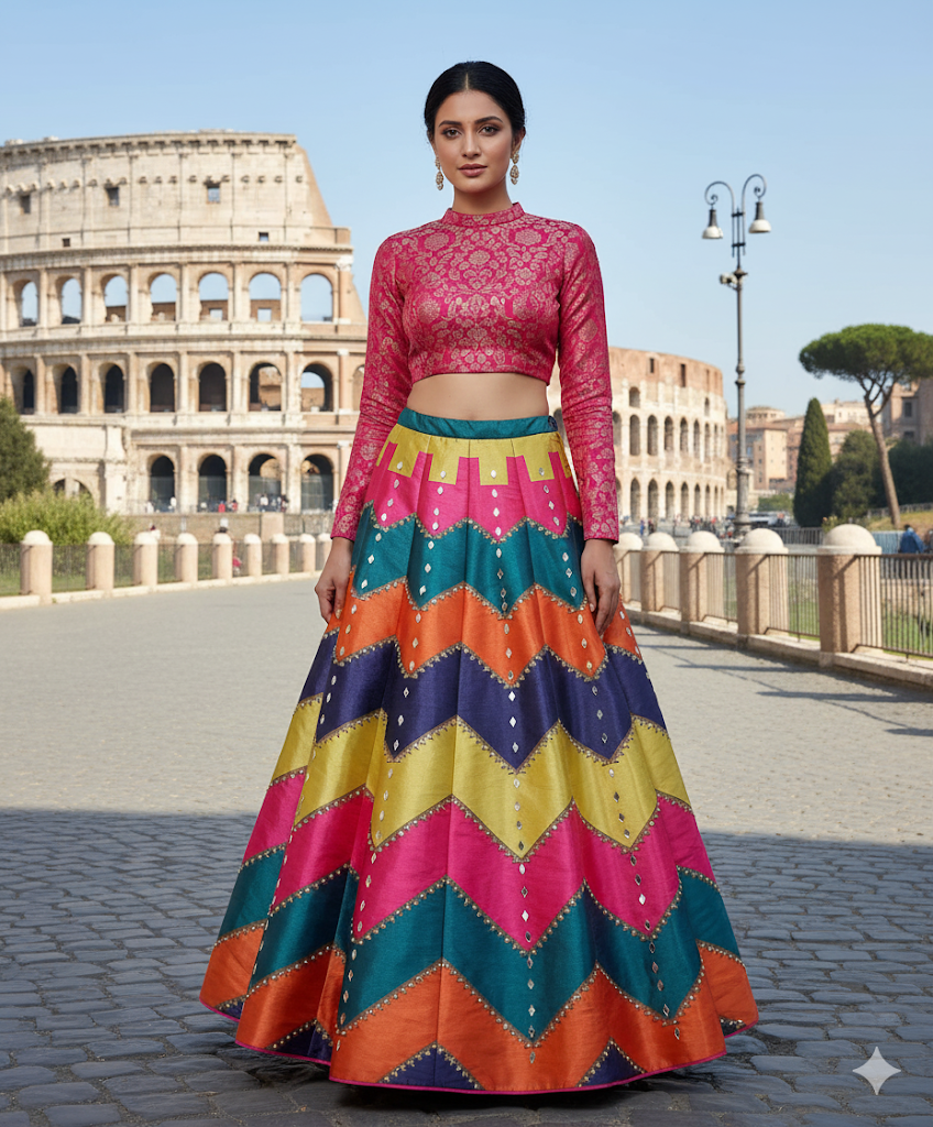 Digital Printed Lehnga.
