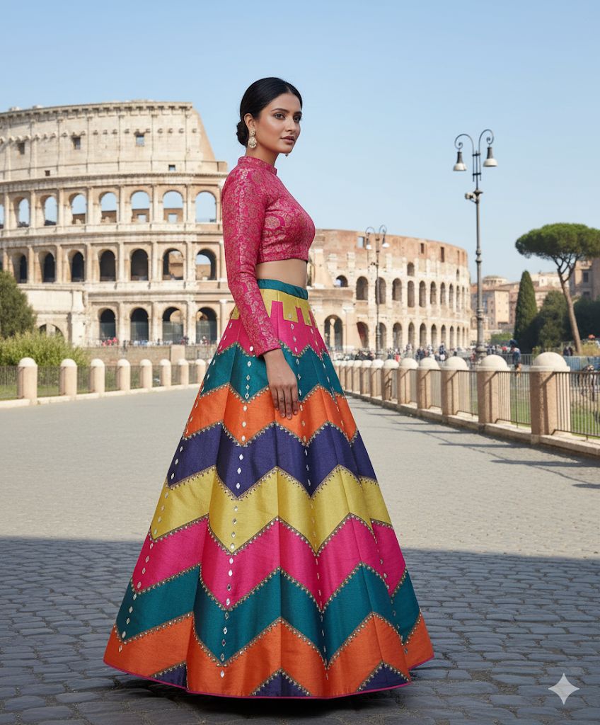 Digital Printed Lehnga.