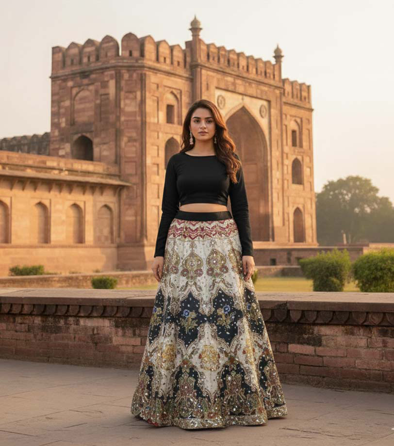 Digital Printed Lehnga.