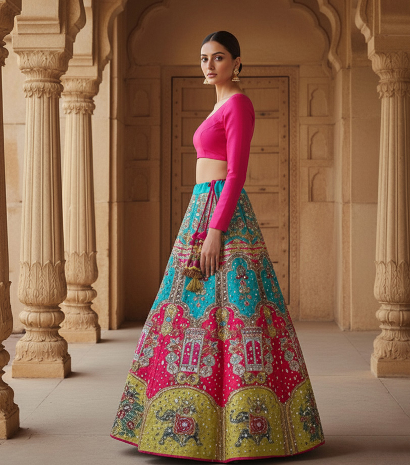 Digital Printed Lehnga.