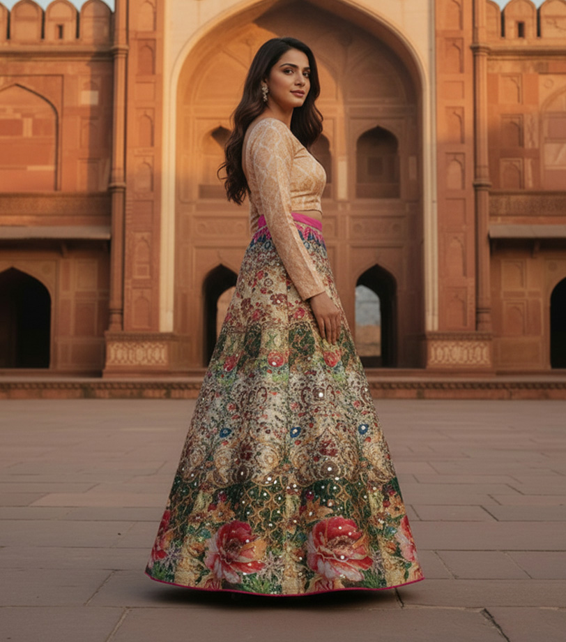 Digital Printed Lehnga.