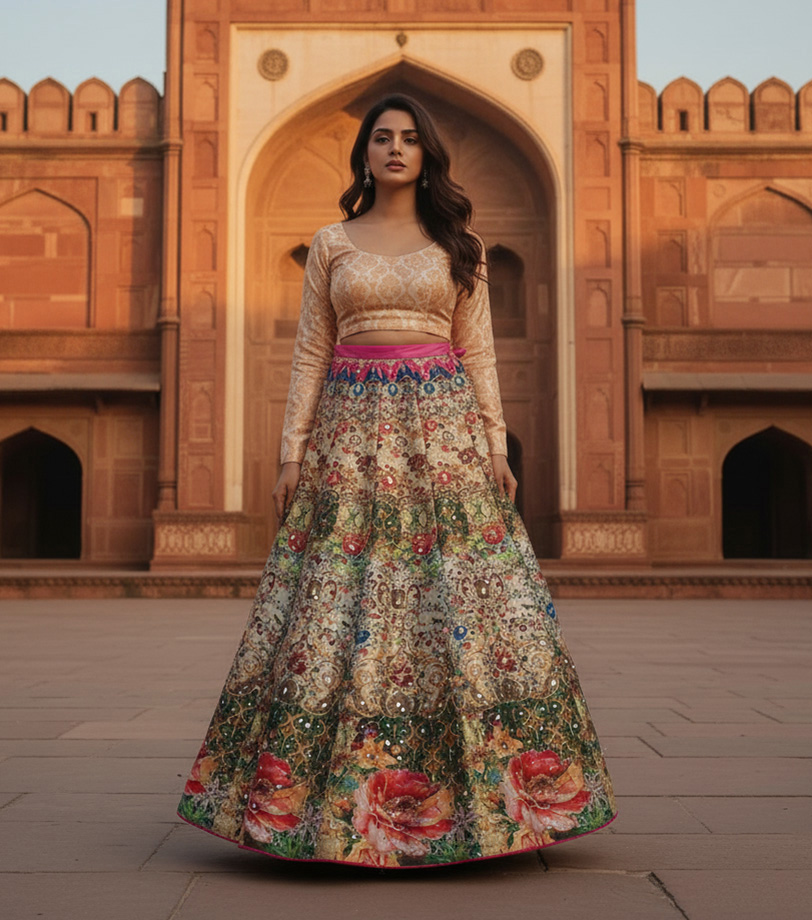 Digital Printed Lehnga.