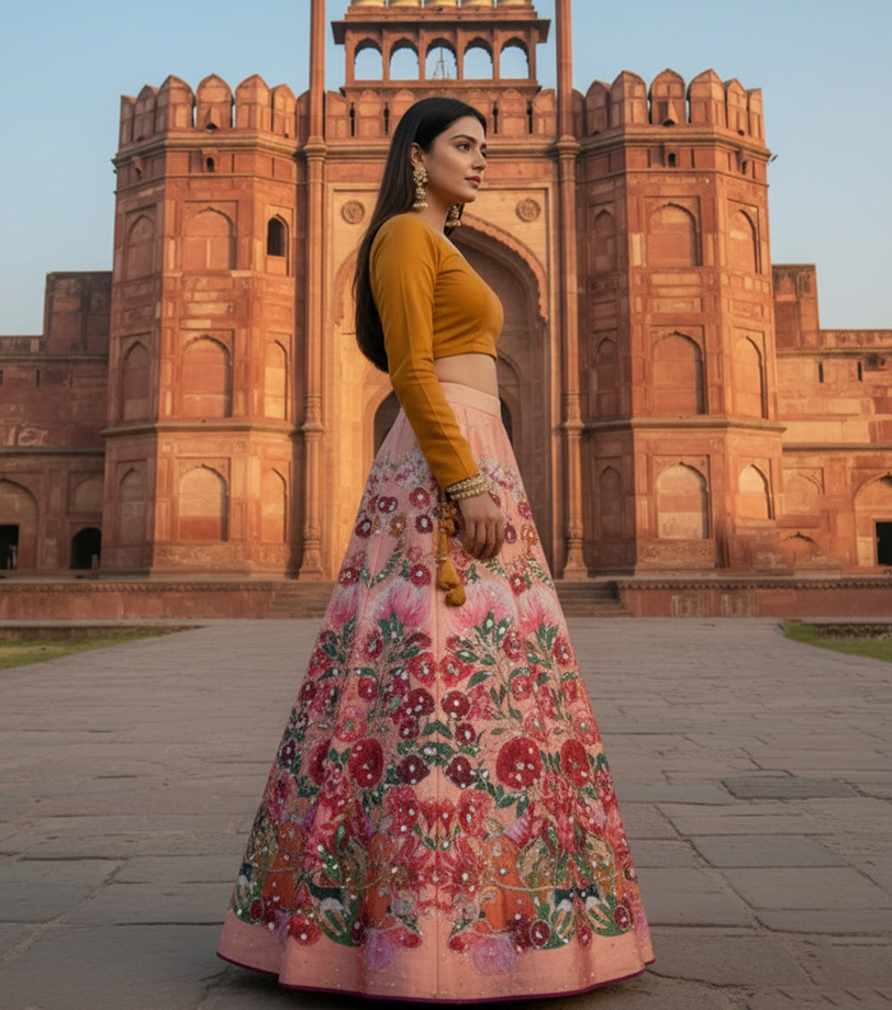 Digital Printed Lehnga.