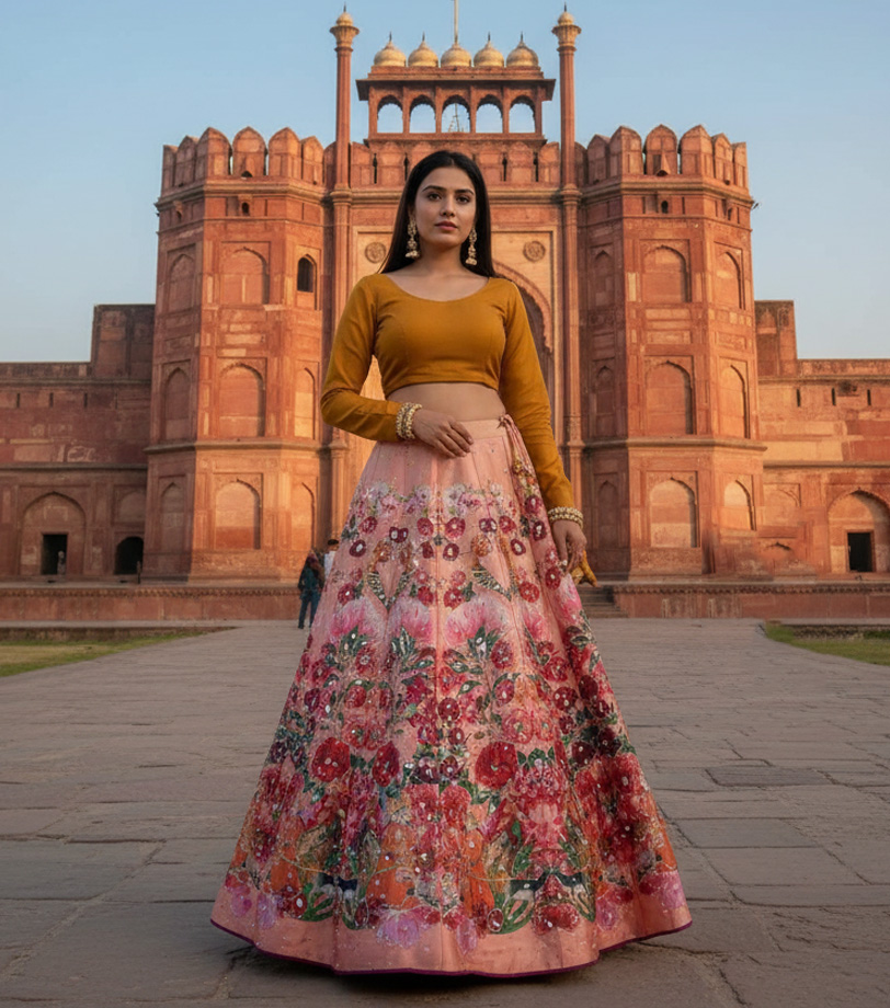 Digital Printed Lehnga.