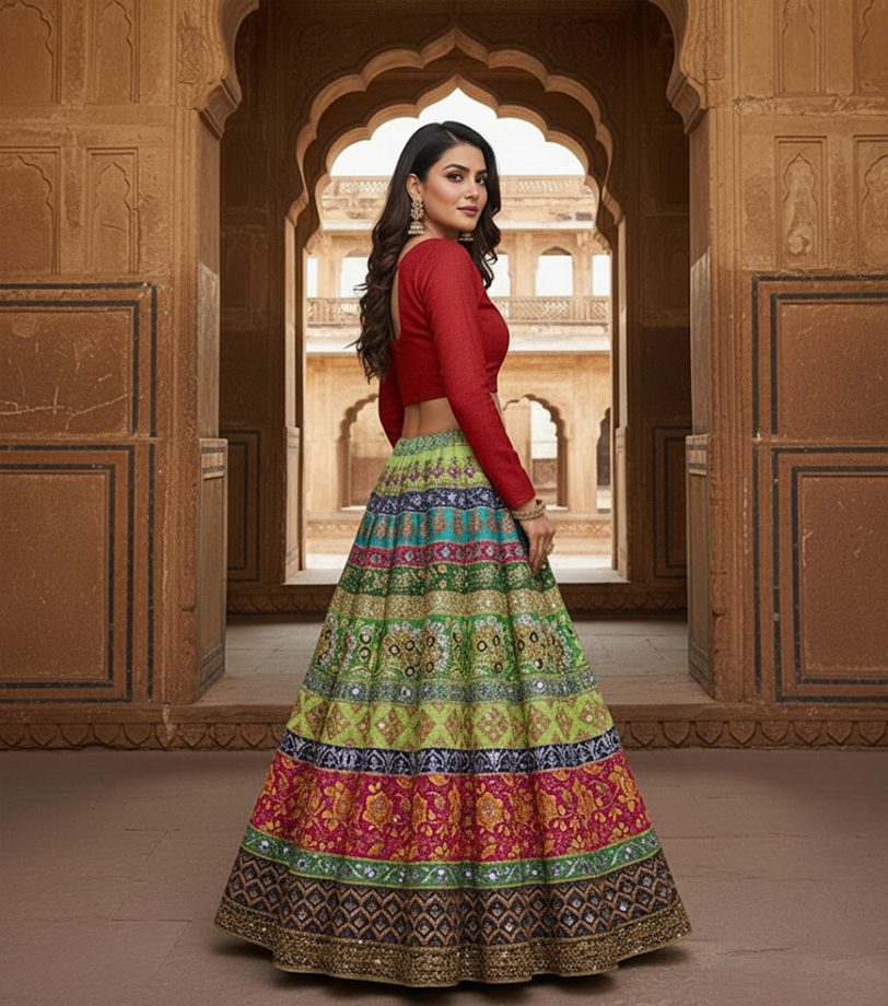 Digital Printed Lehnga.