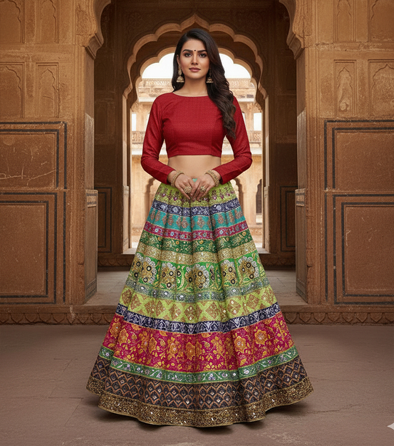 Digital Printed Lehnga.