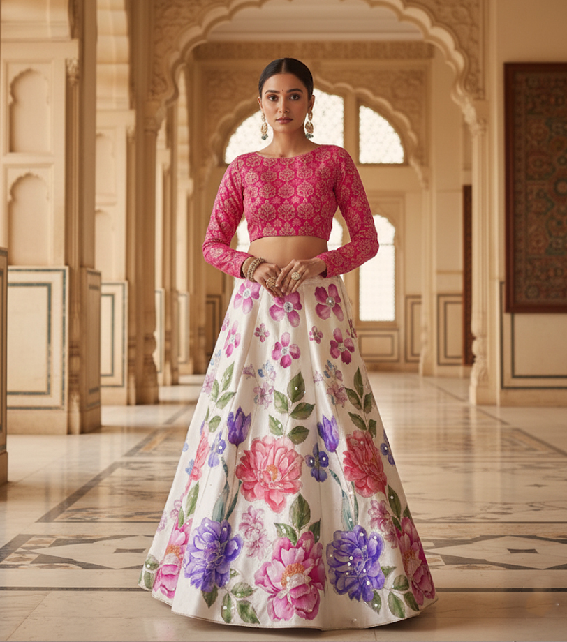 Digital Printed Lehnga.