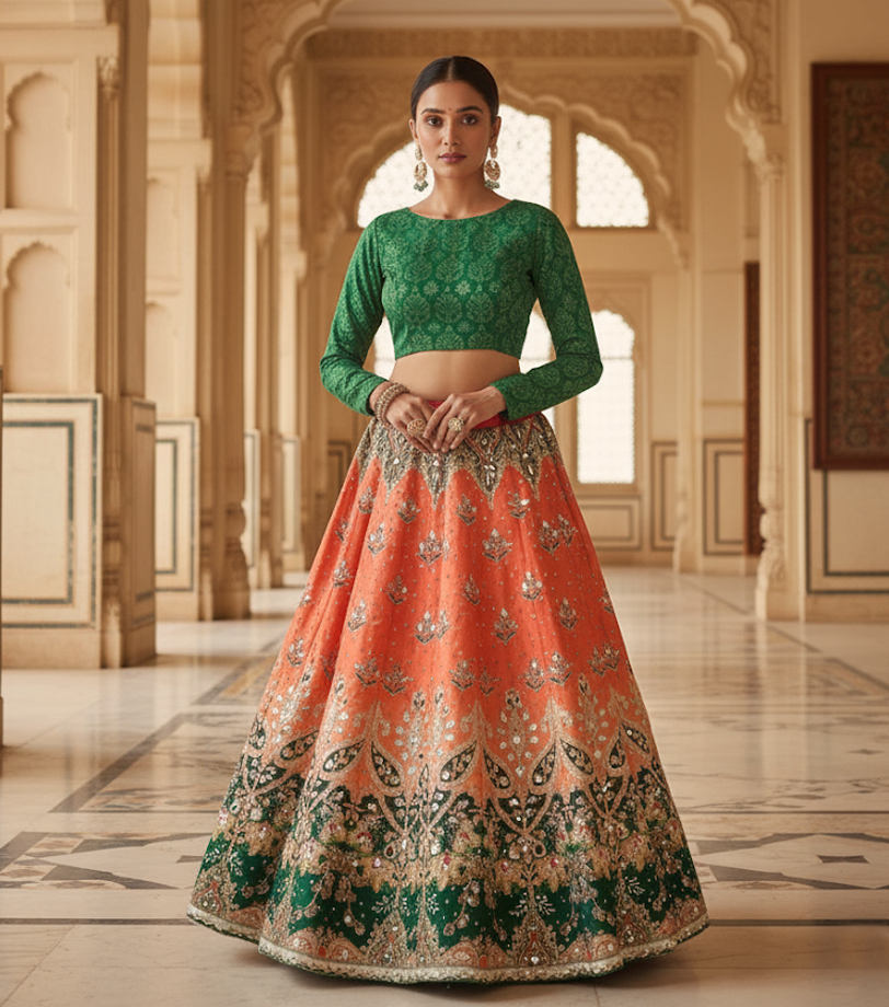 Digital Printed Lehnga.