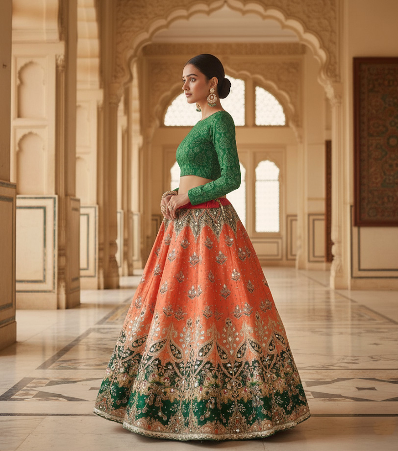 Digital Printed Lehnga.